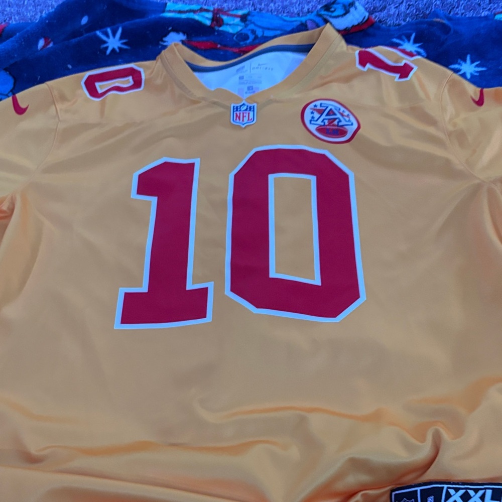 Yellow NFL Jersey with Red Number 10